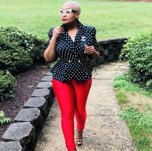 Polka Dot Peplum Blazer - Picture 1 of 1